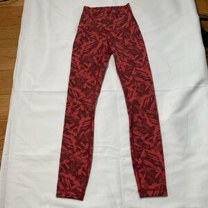lululemon athletica Red Leaf-Print High-Rise Leggings
